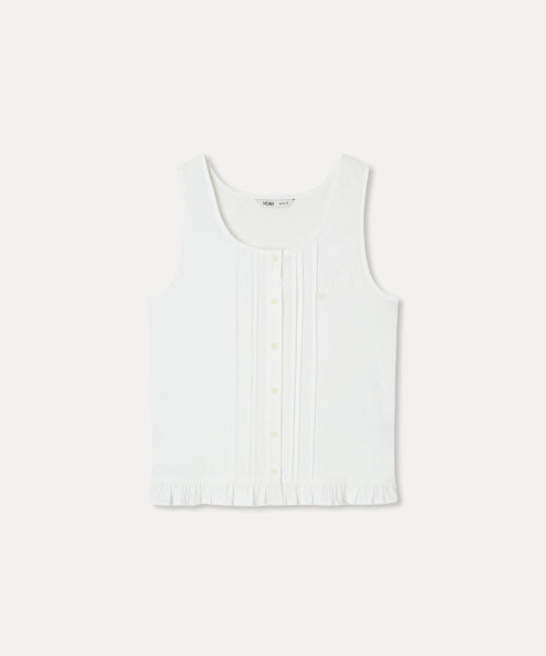 MIXXO MIXXO Frill Pin Tuck Tank Top Blouse S