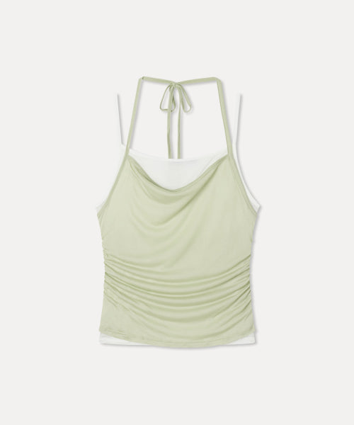 MIXXO MIXXO Layered Shirring Sleeveless T-Shirt (C)