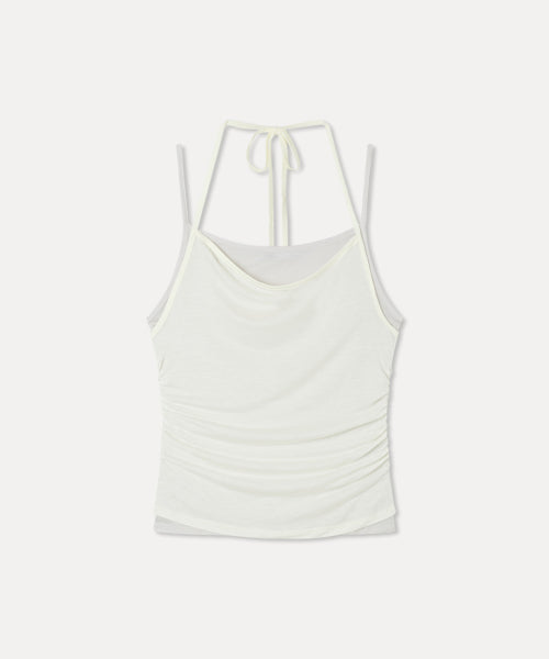 MIXXO MIXXO Layered Shirring Sleeveless T-Shirt (C)