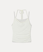 MIXXO MIXXO Layered Shirring Sleeveless T-Shirt (C)