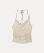 MIXXO MIXXO Layered Shirring Sleeveless T-Shirt (C)