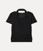 MIXXO MIXXO T-Shirt Cowl Layered Short-Sleeved