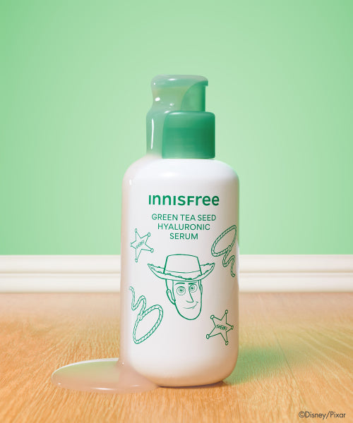 innisfree (Toy Story 5 Edition) Green Tea Hyaluronic Acid Serum 130mL + 4 15mL + 2 Green Tea Masks + Allin Round Pouch