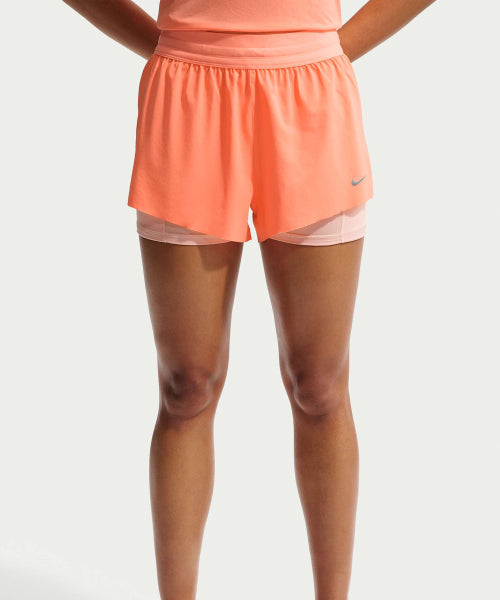 NIKE NIKE Swift Dry Fit Mid-Rise 2-in-1 Running Shorts W - Orange Pulse