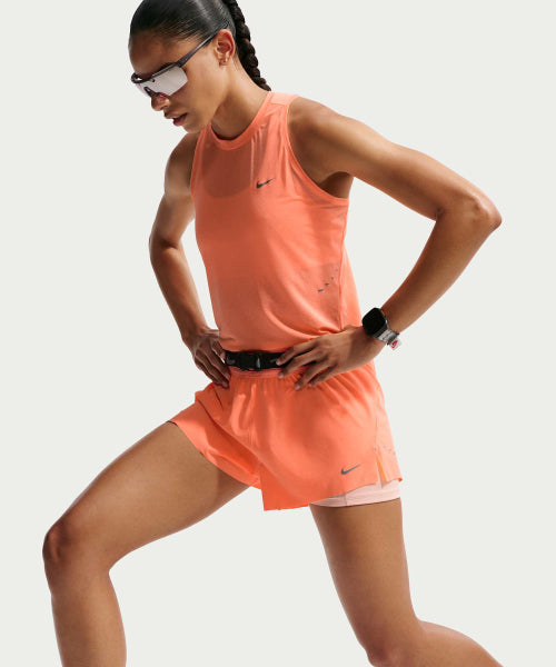 NIKE NIKE Swift Dry Fit Mid-Rise 2-in-1 Running Shorts W - Orange Pulse