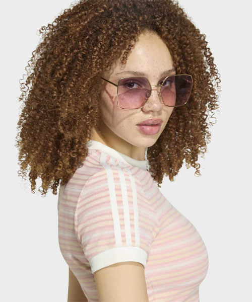 ADIDAS Slim Stripe Tee - Sandy Pink