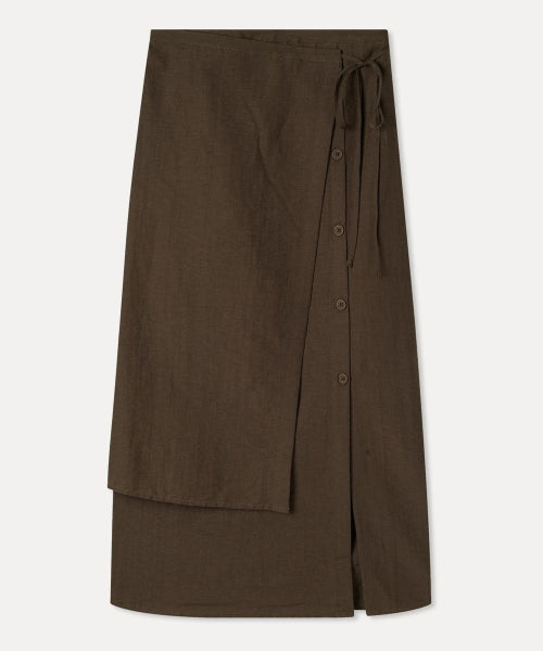 MIXXO MIXXO Wrap Button Long Skirt C