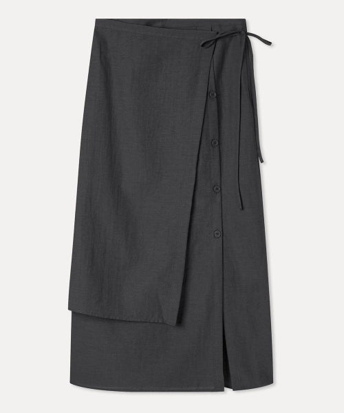 MIXXO MIXXO Wrap Button Long Skirt C
