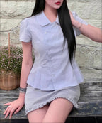 MIXXO MIXXO Shirt Round Collar Striped (C)