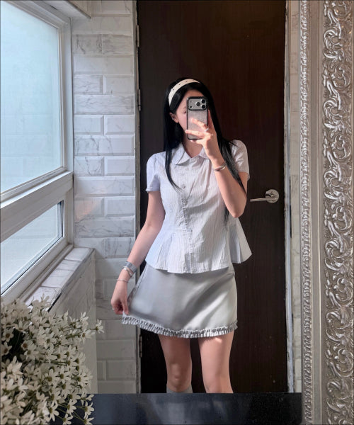 MIXXO MIXXO Shirt Round Collar Striped (C)