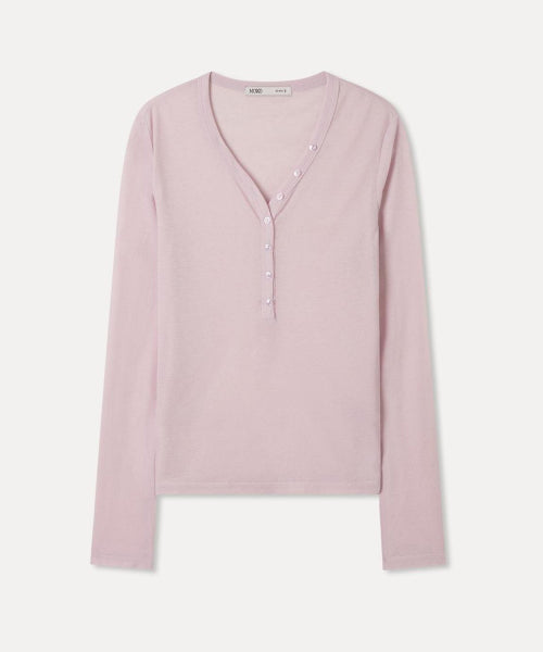 MIXXO MIXXO Button-up See-through Long-sleeved T-Shirt C