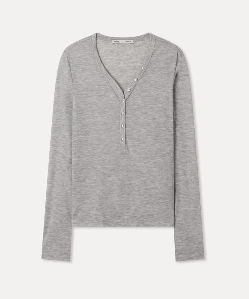 MIXXO MIXXO Button-up See-through Long-sleeved T-Shirt C
