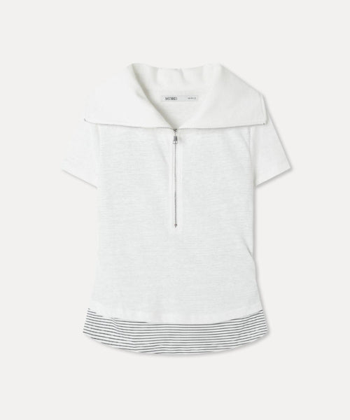MIXXO MIXXO T-Shirt Striped Layered Zip-Up