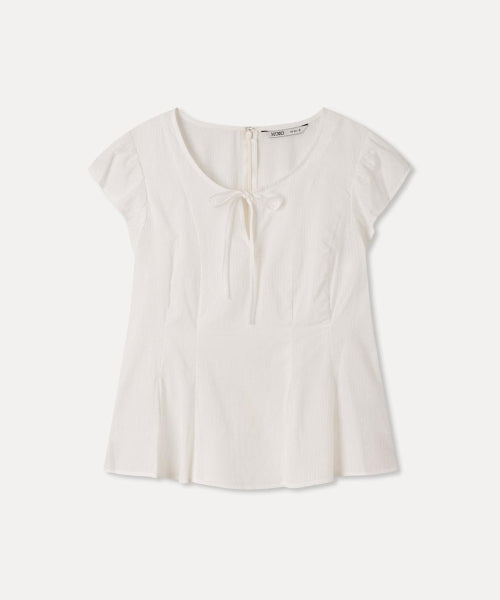 MIXXO MIXXO Belted Flare Blouse (C)