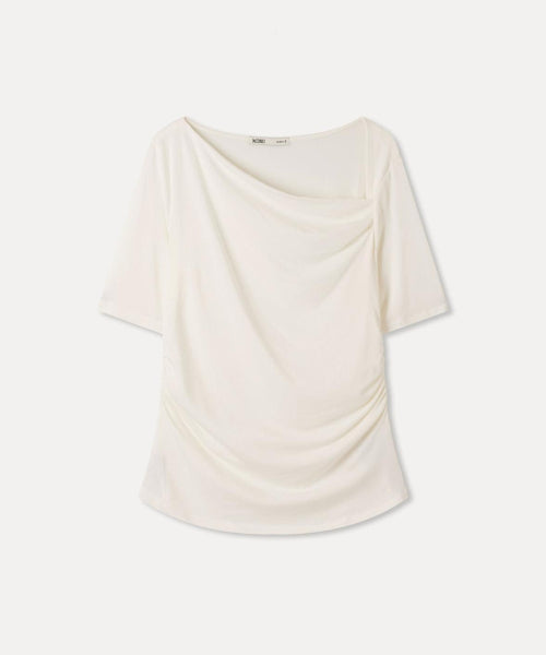 MIXXO MIXXO T-Shirt Diagonal Neck Shirring