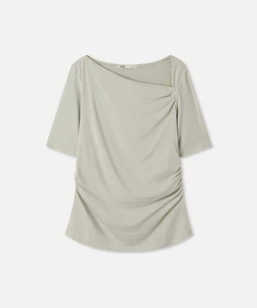 MIXXO MIXXO T-Shirt Diagonal Neck Shirring