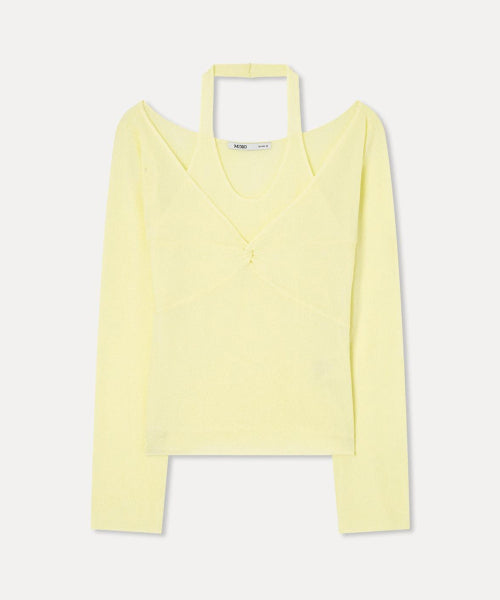 MIXXO MIXXO Knitwear See-through Layered Twisted Knit