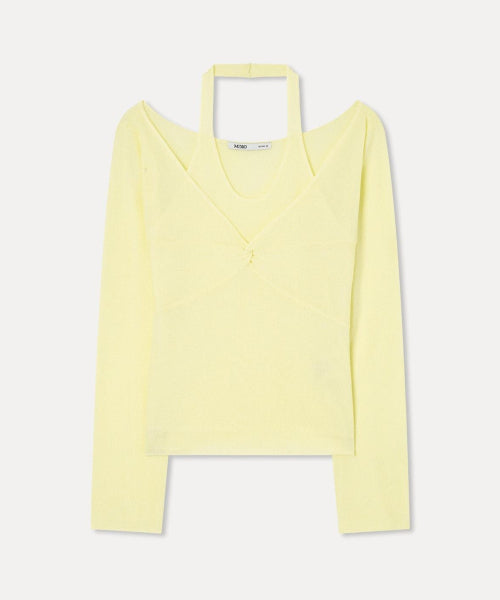 MIXXO MIXXO Knitwear See-through Layered Twisted Knit