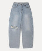 MIXXO MIXXO Denim Curved Obi Turn-Up Pants