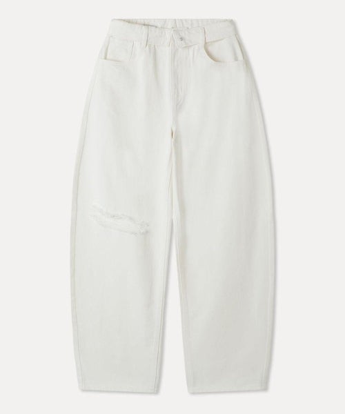 MIXXO MIXXO Denim Curved Obi Turn-Up Pants