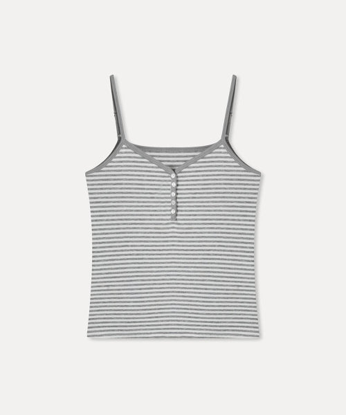 MIXXO MIXXO Striped Button-Up Tank Top T-Shirt