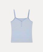 MIXXO MIXXO Striped Button-Up Tank Top T-Shirt