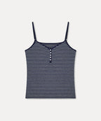 MIXXO MIXXO Striped Button-Up Tank Top T-Shirt