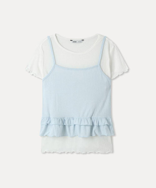 MIXXO MIXXO T-Shirt Frill Layered Short-Sleeved