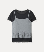MIXXO MIXXO T-Shirt Frill Layered Short-Sleeved