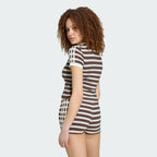 ADIDAS Summer Glow Slim Stripe Tee - Stylish Comfort