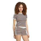 ADIDAS Summer Glow Slim Stripe Tee - Stylish Comfort