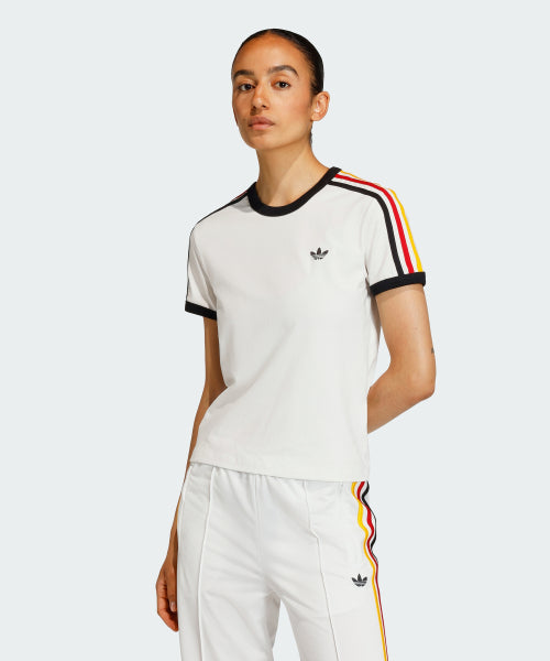 ADIDAS ADIDAS 3-Stripe Slim Tee - White