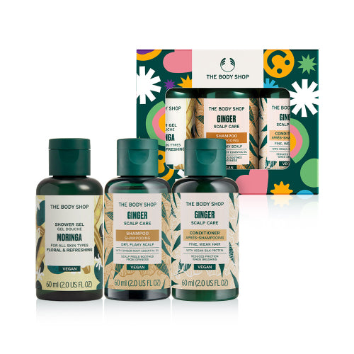 THE BODY SHOP Moringa Mini Shower Gel & Ginger Hair Care Gift Set (888244)
