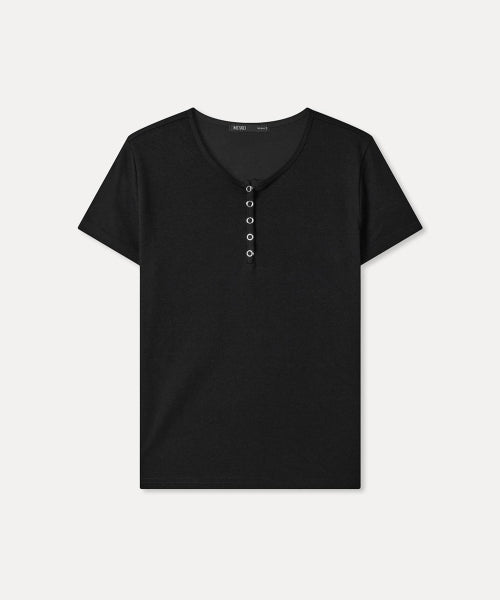 MIXXO MIXXO T-Shirt Button-up Snap Short Sleeve