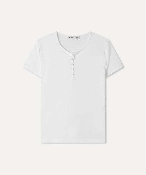 MIXXO MIXXO T-Shirt Button-up Snap Short Sleeve