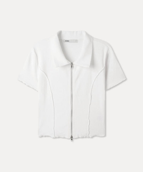 MIXXO MIXXO T-Shirt Collar Short Sleeve Zip-Up C