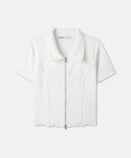 MIXXO MIXXO T-Shirt Collar Short Sleeve Zip-Up C