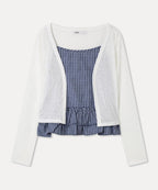 MIXXO MIXXO Frill Tank Top Cardigan Blouse