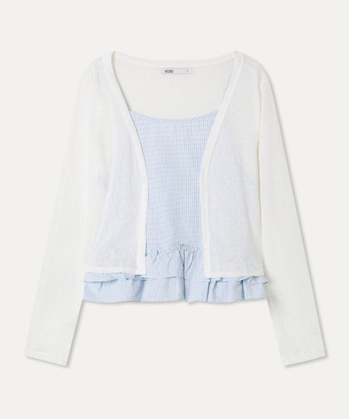 MIXXO MIXXO Frill Tank Top Cardigan Blouse