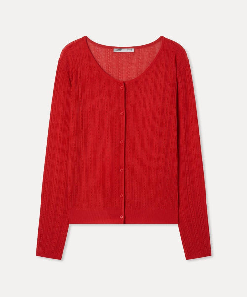 MIXXO MIXXO Crochet See-Through Long Sleeve Cardigan S