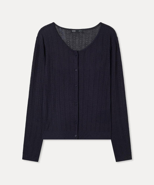 MIXXO MIXXO Crochet See-Through Long Sleeve Cardigan S
