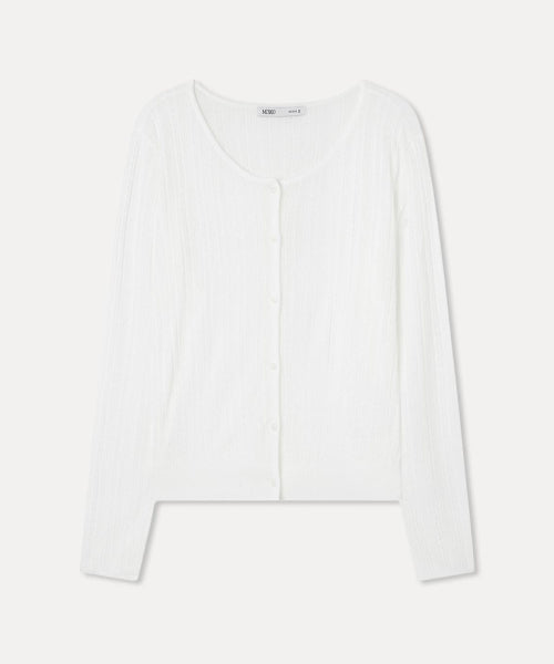 MIXXO MIXXO Crochet See-Through Long Sleeve Cardigan S