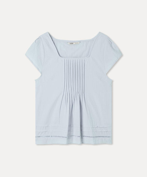 MIXXO MIXXO Linen Pin Tuck Blouse