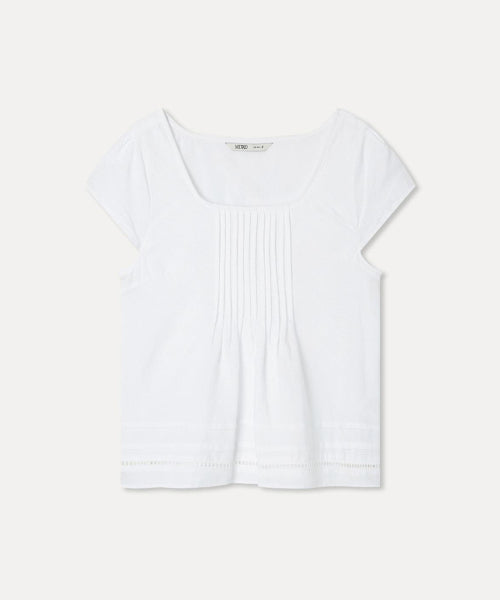 MIXXO MIXXO Linen Pin Tuck Blouse