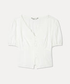 MIXXO MIXXO V-neck Eyelet Blouse