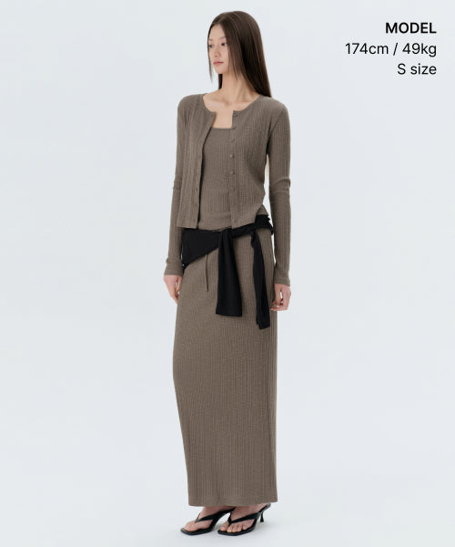 MUSINSA STANDARD WOMAN MUSINSA STANDARD WOMAN Cardigan Set Taupe