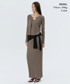 MUSINSA STANDARD WOMAN MUSINSA STANDARD WOMAN Cardigan Set Taupe