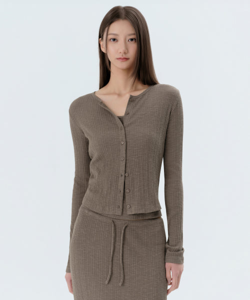 MUSINSA STANDARD WOMAN MUSINSA STANDARD WOMAN Cardigan Set Taupe