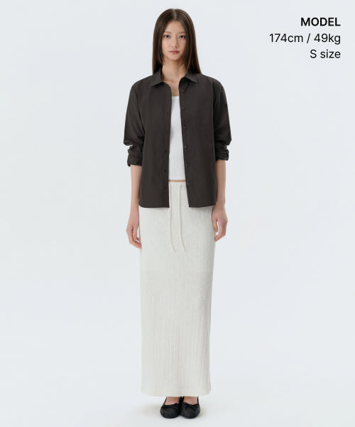MUSINSA STANDARD WOMAN MUSINSA STANDARD WOMAN Slub Ribbed Maxi Skirt [Ivory]