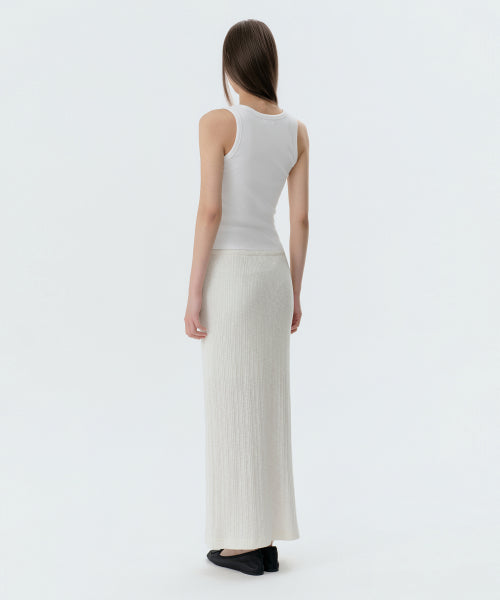 MUSINSA STANDARD WOMAN MUSINSA STANDARD WOMAN Slub Ribbed Maxi Skirt [Ivory]